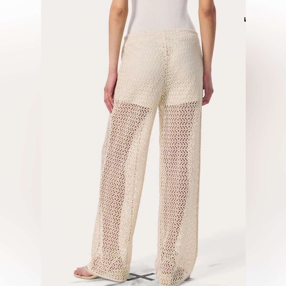 NWT $278 Rag & Bone Cream Crochet Wide Leg Pants Liv  Mesh Turtledove Size XS - Picture 6 of 14